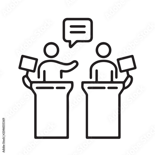 Foto Minimalist Debate Icon — Communication and Discussion