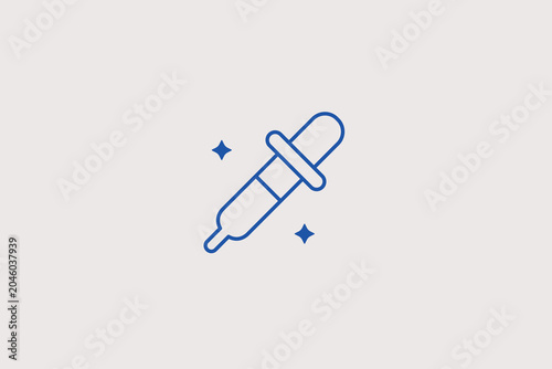 Schilderij op canvas Glass laboratory liquid pipette dropper line icon for chemical analysis for pharmacy retail apps