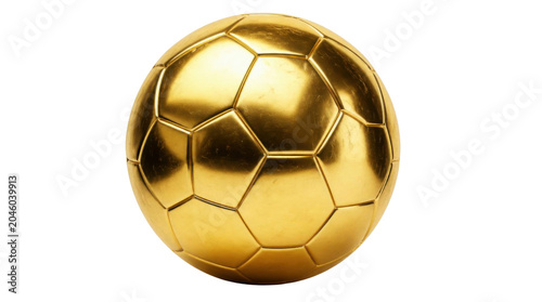 Golden soccer ball on Transparent Background