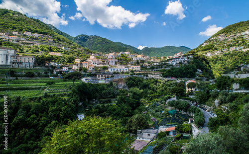 Landscape, Houses, Buildings, Mountain, Agriculture, Ravello, Amalfi Coast, Italy