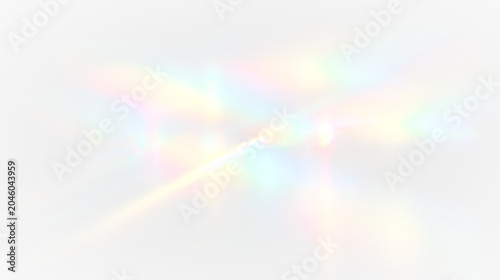 Εκτύπωση καμβά Magical prism crystal png with rainbow light refraction, glowing spectrum effect, caustic texture shine, transparent background and science abstract illustration concept