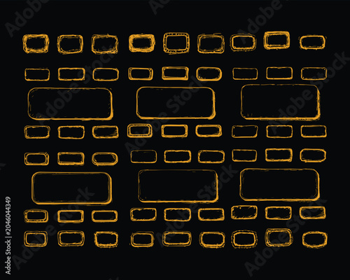 Hand Drawn Sketch Rounded Rectangle Frame Collection with Doodle Border Elements Vector Set