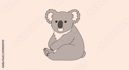 Photography Cute Koala Bear Flat Design Illustration