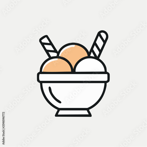 Stylized Ice Cream Sundae Icon