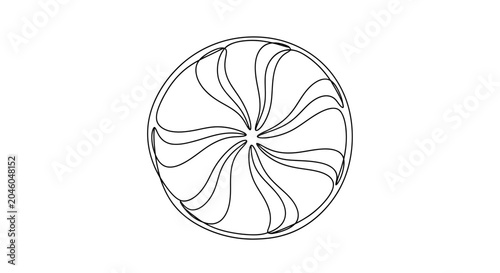 Obraz na płótnie Swirl Lollipop Candy Outline Icon, Sweet Treat Vector Graphic