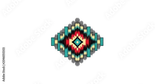Symmetric tribal diamond geometric motif