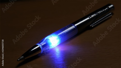 High-Tech Digital Pen Concept with Luminous Neon Glow