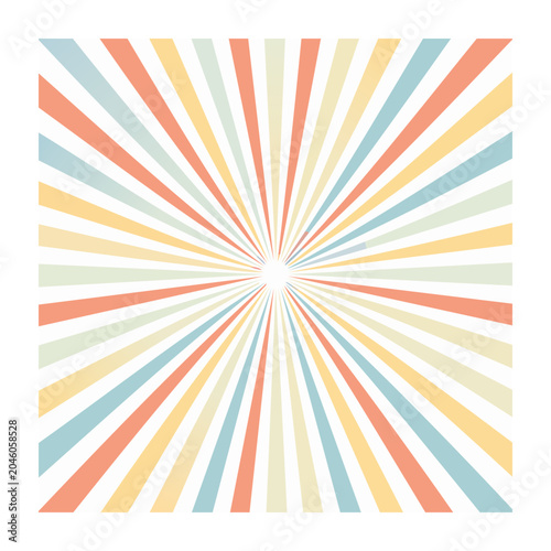 Retro sunburst pattern with pastel colors