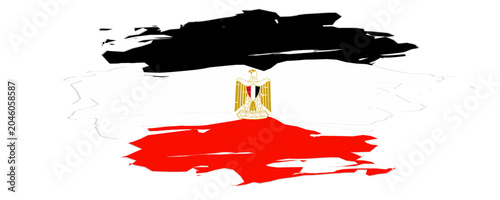 Canvastavla egyptian flag with grunge style