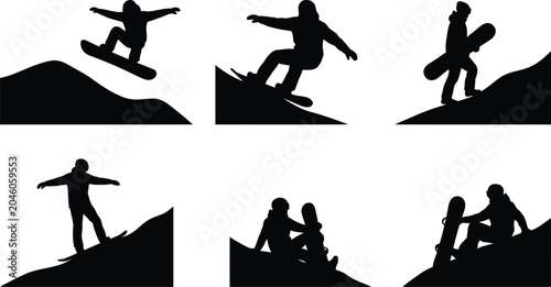 Foto Snowboarder performing tricks on a slope