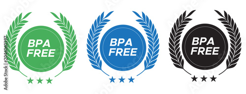 Photos BPA Free badge set, BPA Free logo set.