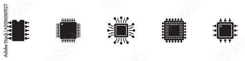 Quadro su tela Microchip icon set