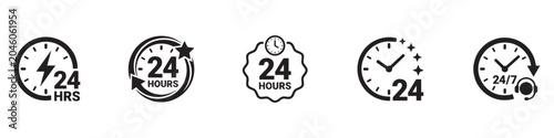 Bild auf Leinwand 24 hours vector icon set