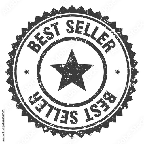 Bild auf Leinwand best seller black grunge round stamp. best seller stamp