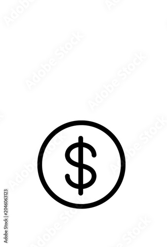 Animation of investment with a dollar sign ($) at the bottom and a young plant with two leaves growing from the top of the coin. investment symbol on transparent background