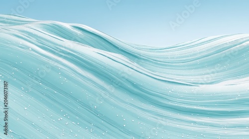 Calm Ocean Waves with Bright Blue Skies and Gentle Foam Patterns