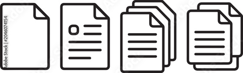 Document and file outline icons showing various contents.