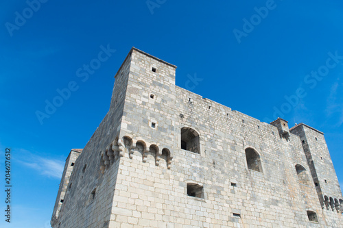 Nehaj Fortress in Senj, historic stone fortress under blue sky, Croatia