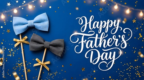 Father's Day celebration with bow ties and confetti