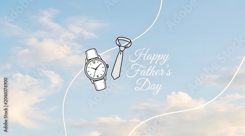 Flying kite in sky with clouds