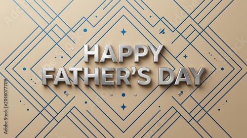 Happy Father's Day greeting card with geometric design