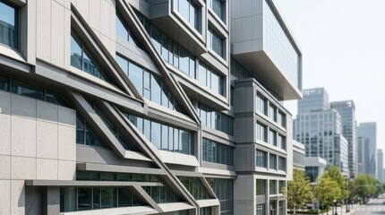Abstract architecture, modern geometric building forms, clean lines, structural pattern, urban design and contemporary construction background, neutral unbranded stock photo, clean composition, copy
