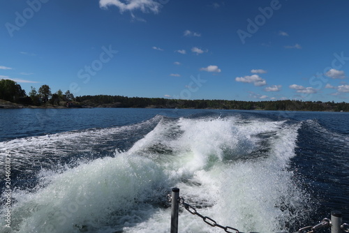 Foto Boat Tour Through the Stockholm Archipelago on a Sunny Summer Day, Sweden