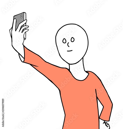 Person taking a selfie with smartphone