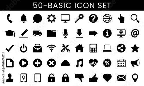 Basic Icon Set Solid Vector