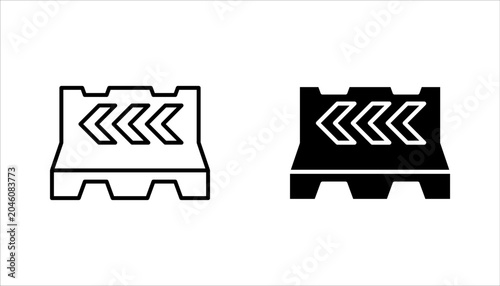 road barrier icon set. Roadblock icon. Road barrier symbol. vector illustration on white background