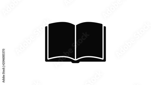 Obraz na plátně Open book silhouette on a white background simple graphic design
