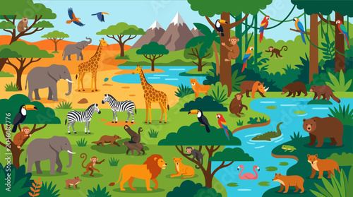 Bild auf Leinwand Wildlife Animals in Natural Habitat.