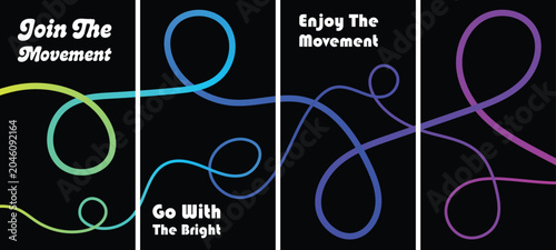 фотографія Inspirational movement poster with colorful gradient lines