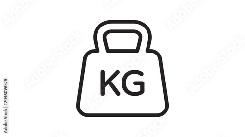 Kilogram weight scale icon simple black line silhouette measurement mass metric graphic