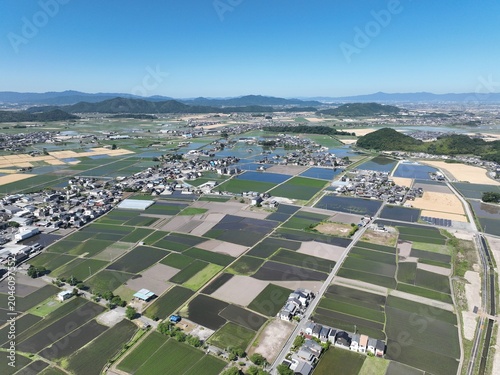Tableau sur toile 滋賀県の太郎坊宮、阿賀神社の綺麗な風景 ドローン空撮