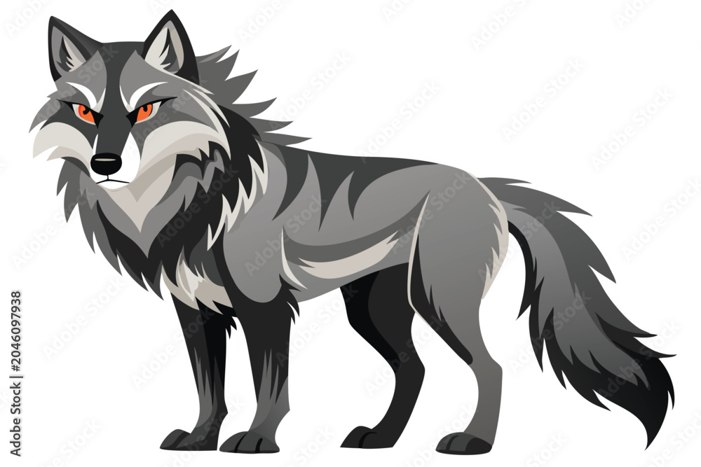 Obraz premium wolf vector on white background