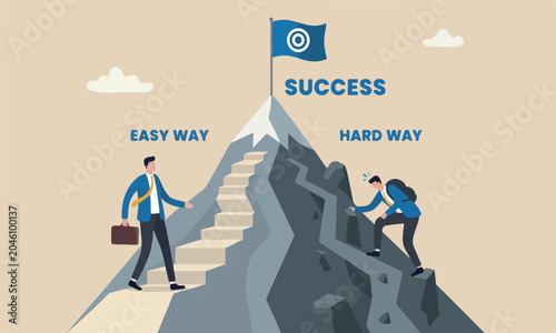 Tableau sur toile success accomplish path succeed, way to reach business goal concept, businessmen