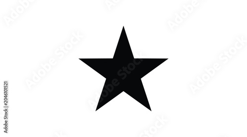 Tableau sur toile Five pointed star shape black silhouette against a white background silhouette f