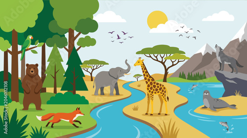 Φωτογραφία Wildlife animals in natural habitat.