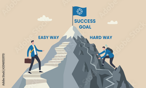 Canvas Print success accomplish path to succeed, way to reach business goal concept, business
