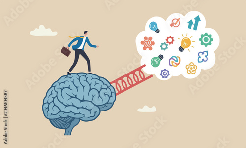 Photos Brain intelligence process for new idea, smart or wisdom to brainstorm, imaginat