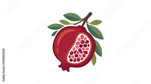 Fotografie Fresh Pomegranate Fruit with Seeds.