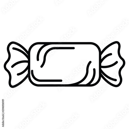 Candy wrapper outline icon sweet treat illustration