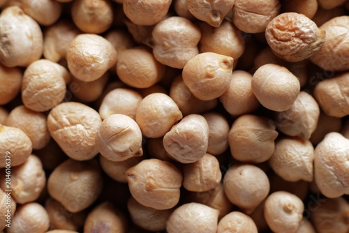 Dried chickpeas close up studio shot over