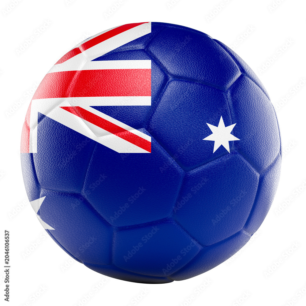 Obraz premium Australia flag soccer ball 3d isolated