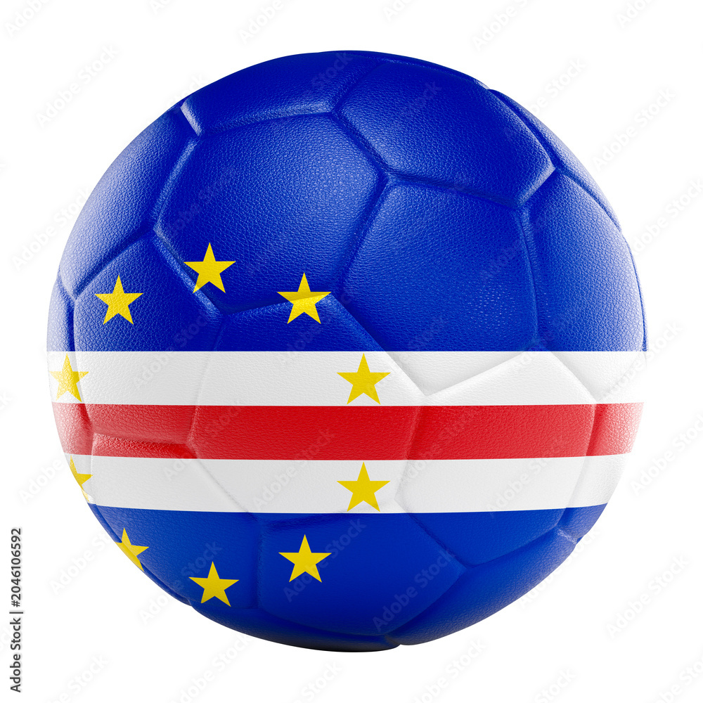 Naklejka premium Cape verde flag 3d soccer ball