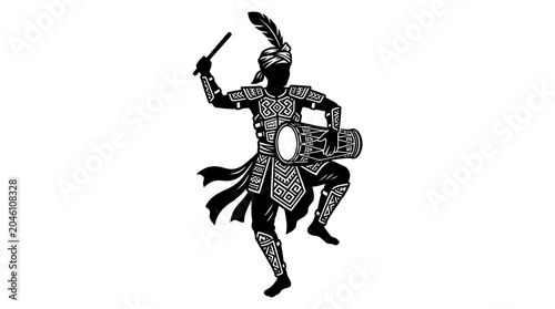 Warrior in Traditional Dance Costume.