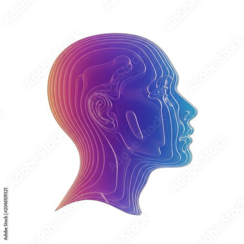 Abstract human head layers gradient