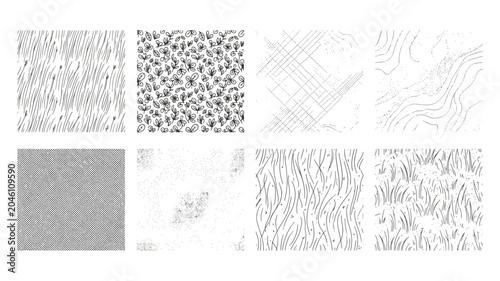 CAD Landscape Softscape Hatch Patterns and Architectural Ground Cover Swatches Set with Foliage and Grass Textures