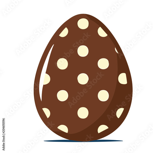 Chocolate Easter Egg with White Polka Dots